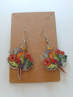 Fashion Jewelry Tropical Parrot Earrings - Multicolor